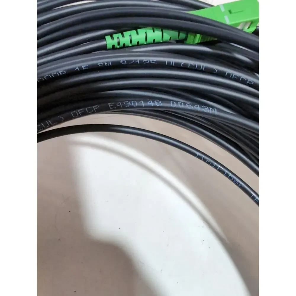 TiniFiber 30m 100ft Armored Fiber Optic Cable OS2 Single Mode SC/APC SC/APC